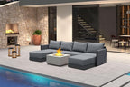 PURPLE LEAF Patio Furniture Set 6 Pieces Patio Seating Sofas by PURPLELEAF