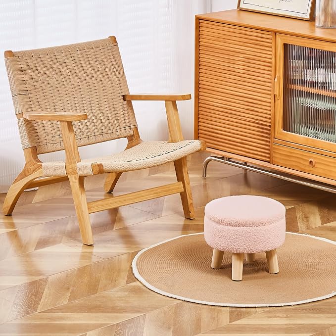 Wimarsbon Storage Ottoman, Modern Round Footrest - Image 7