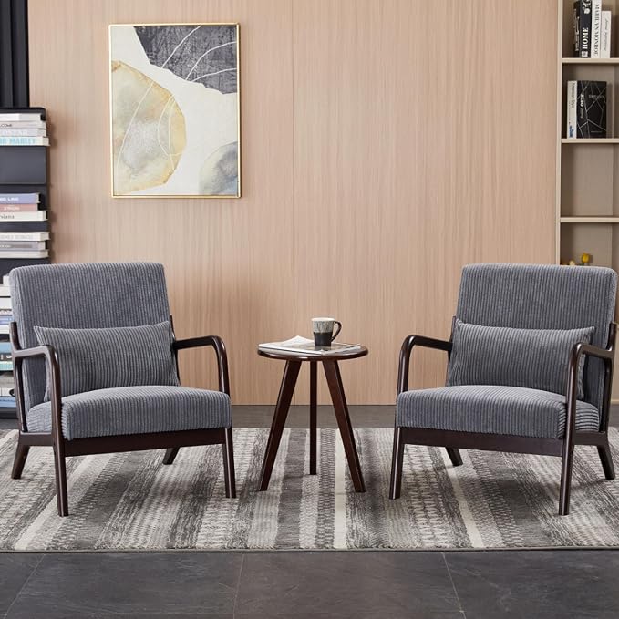 Beige Midcentury Modern Accent Chair - Image 8