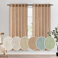 MIULEE Brown Linen Curtains 37x72 Inch Length 2 Panels | Window Drapes by MIULEE