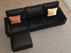 EASE MOOSE Large Seat Velvet L-Shaped Sofa, Soft 4 Seat Couch - Image 4