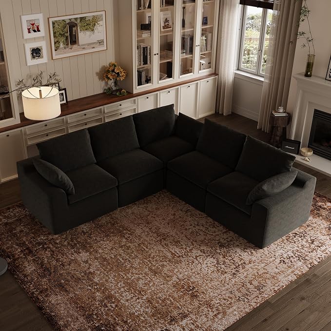 Novilla 104.3" Modular Cloud Couch, Modern Sectional Sofa by Novilla