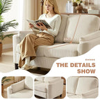 4 Piece Modern Corduroy Sofa Set, L-Shaped Sectional Couch - Image 8