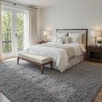 5x7 Fluffy Shag Area Rugs for Living Room Bedroom: Soft Carpet Light Gray | - Image 2