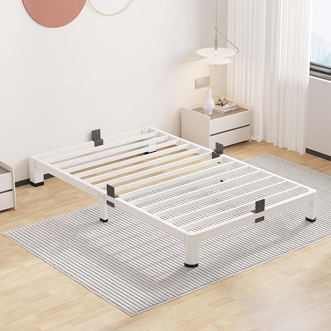 ROIL 4 Inch White Twin Bed Frame by ROIL