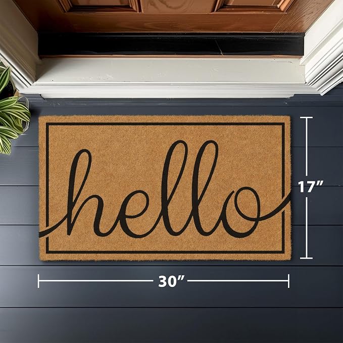 Barnyard Designs Natural Coco Coir Non-Slip Doormat | Heavy-Duty Welcome Mat - Image 3
