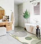 RoomTalks Boho Green Cute Bathroom Rugs Bath Mat Non Slip Washable, Modern - Image 6