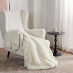 Bedsure GentleSoft Fluffy Cream Throw Blanket Decorative Blankets - Image 6