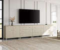 WAMPAT TV Stand Cabinets for 120+ Inches TVs, 4-in-1 Wood Media Console Table by WAMPAT