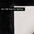 Goolela Black Round Rug 4ft Circle Fluffy Fuzzy Furry Rug - Image 5