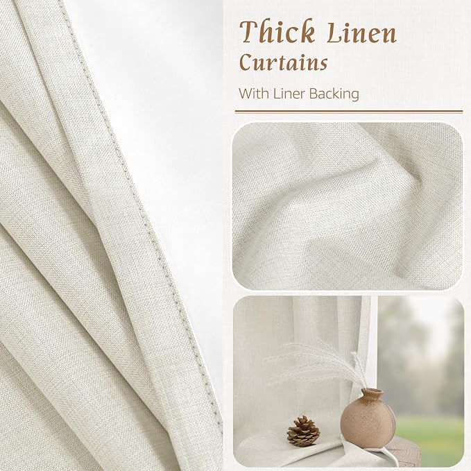 Natural 100% Blackout Linen Curtains - Image 8