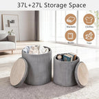 CAROLMADE Set of 2 Round Ottoman - Image 4
