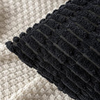 MIULEE Euro Sham Corduroy Decorative Throw Pillow Covers 24x24 Black | Pack of - Image 5