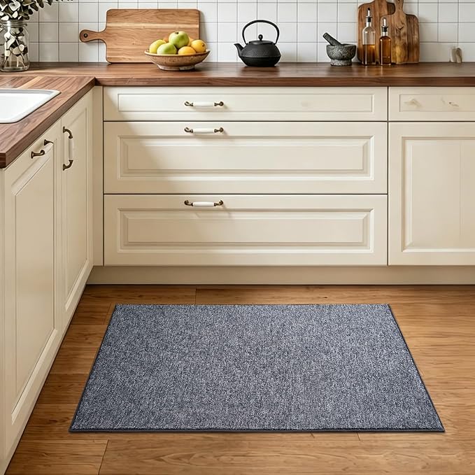 2x3 Grey Blue/White Area Rug Washable Non-Slip Soft - Image 2