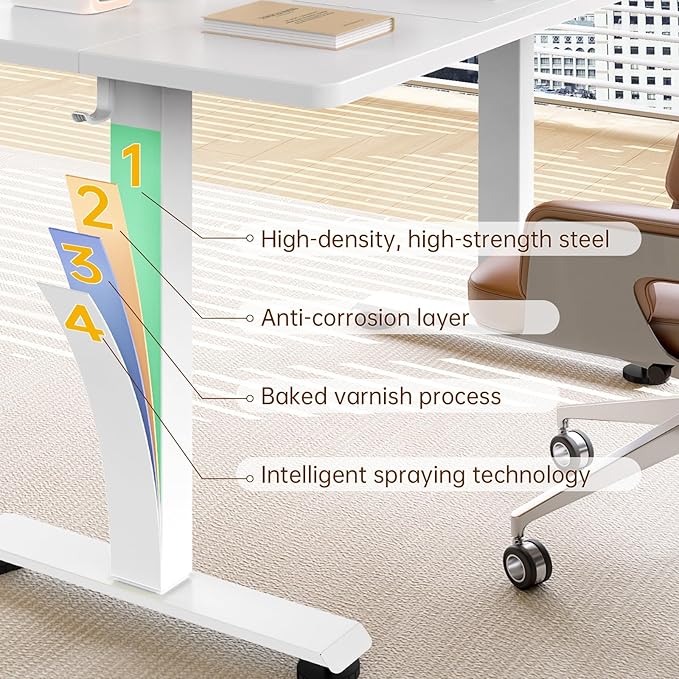 Veken 47.2 Inch Large Electric Standing Desk, Heights Adjustable, Sit to Stand - Image 6