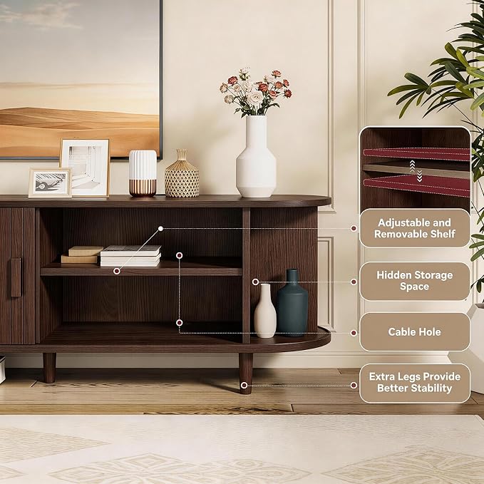 58" Mid Century Modern TV Stand - Image 6
