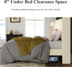 Allewie King Size Velvet Bed Frame/Vertical Channel Tufted Wingback - Image 7