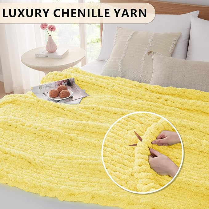 L'AGRATY Chunky Knit Throw Blanket - Image 3