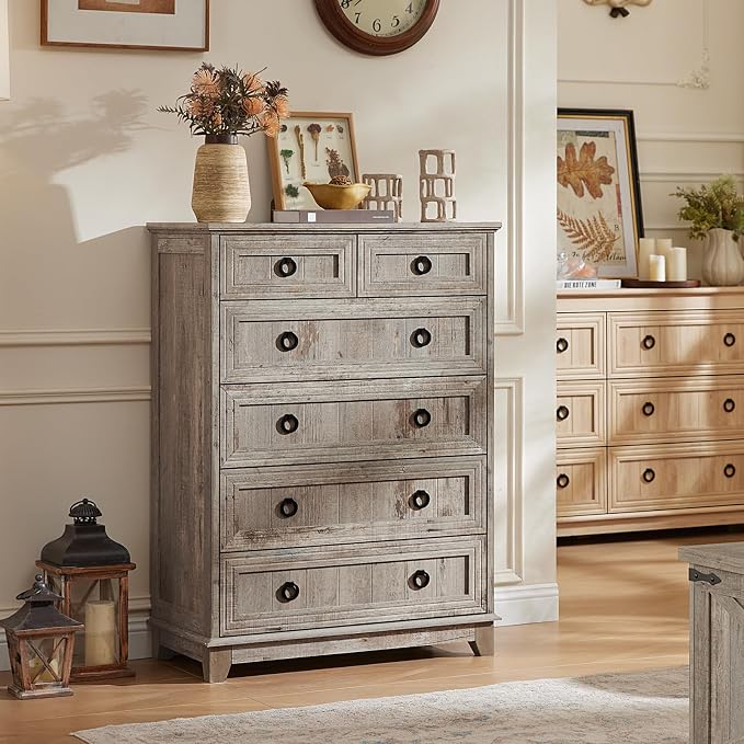 Joaxswe Farmhouse 6 Drawer Dresser - Image 7
