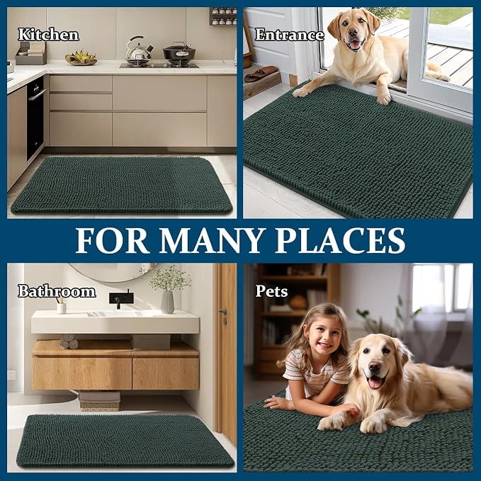 OLANLY Dog Door Mat for Muddy Paws 70x32, Super Absorbent Chenille Mud Mat | - Image 8