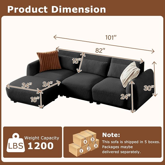 L Shaped Modular Sectional Couch - Image 2