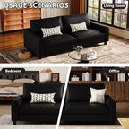 EASE MOOSE 88.5" Large Seat Faux Leather Loveseat Sofa, Waterproof and - Image 8