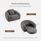 SICOTAS Curved Sofa Couch Bed for Living Room Convertible Futon Cloud Boneless - Image 2