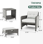 Pamapic Outdoor Furniture 5 Piece Patio Conversation Set, Wicker Rattan Patio - Image 4