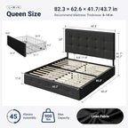 Allewie Upholstered Queen Size Platform Bed Frame - Image 2