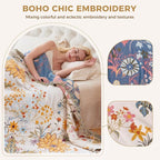 LUTBM Boho Throw Blanket for Couch Sofa Chair Cotton Summer Breathable Blankets - Image 3