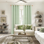 YoungsTex Sage Linen Curtains for Living Room Spring Decor, Light Green Light - Image 2