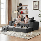 Modular Sectional Loveaeat Cloud Sofa, Boneless Couch - Image 2