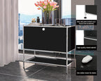 Metal Sidetable with Flap Door, 27.5" Height - Image 4