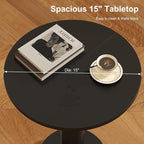 LAATOOREE Round Side Tables Set of 2, Pedestal Drink Table, Spacious Top - Image 7