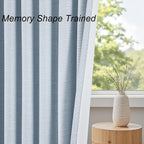 Topfinel Baby Blue 96 Inch Blackout Linen Curtains 2 Panel Set - Image 6