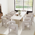 RIVOVA Modern Barrel Dining Chairs Set of 8, PU Leather Upholstered Accent Side by RIVOVA