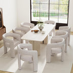RIVOVA Modern Barrel Dining Chairs Set of 8, PU Leather Upholstered Accent Side by RIVOVA