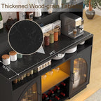 54" Coffee Bar Cabinet with Pegboard, Baskets & Movable Charging Station - Image 4