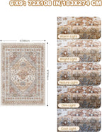 6x9 Area Rugs for Living Room Vintage Washable Rug, Non-Slip Backing Large Area - Image 2