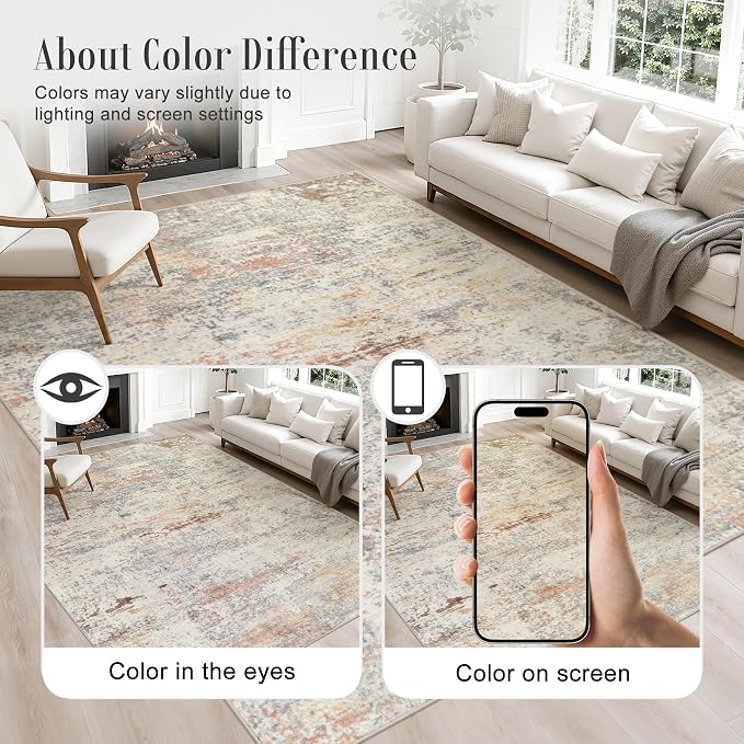 2x5 Washable Runner Rug：Modern Abstract Kitchen Soft Carpet Taupe | - Image 4