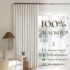 Natural Linen Pinch Pleated Full Blackout Curtains 94 Inch Long 2 Panels | - Image 2