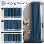 Pitalk Navy Blue Blackout Curtains - Image 6