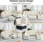 104'' U Shaped Modular Sofa, Sectional Couches - Image 6