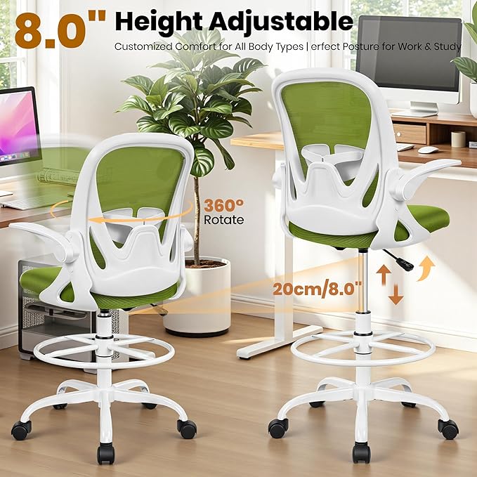 Primy Drafting Chair Tall Office Chair - Image 6