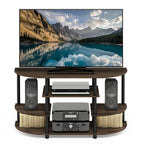 Furinno JAYA Simple Design Corner TV Stand, Columbia Walnut/Black - Image 3
