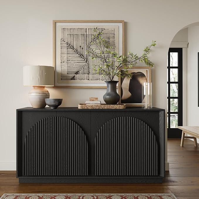 WIN2WIN 65" Fluted Sideboard Buffet Cabinet - Image 3