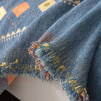 DREAMINGO Blue Boho Couch Cover Geometric Jacquard Sofa Covers - Image 6