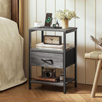 SUPERJARE Nightstand with Charging Station, Bed Side Table with Adjustable - Image 2
