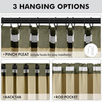 MIULEE 100% Blackout Linen Curtains 42 x 90 Inch Light Olive Green 2 Panels | - Image 5