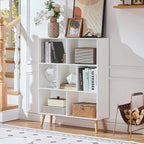 LEYAOYAO Cube Bookshelf 3 Tier Mid-Century White Modern Bookcase - Image 7